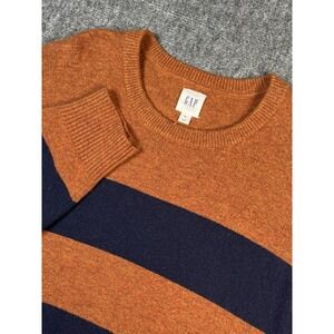 Gap Sweater Men XL MerinoWool Blend Multi striped crew‎ neck Preppy Casual New
